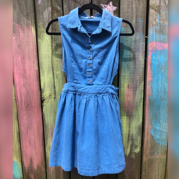 Mustard Seed Denim Button Up Dress